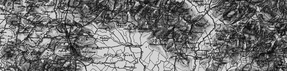 Old map of Herstmonceux Castle in 1895