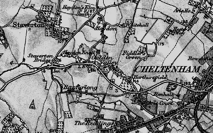 Old map of Staverton Bridge in 1896