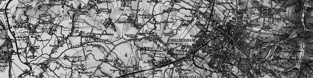Old map of Staverton Bridge in 1896