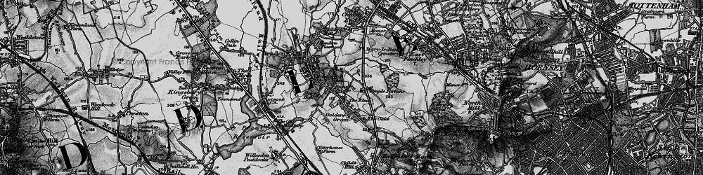 Old map of Golders Green in 1896