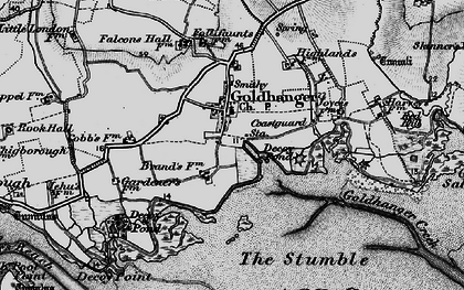 Old map of Goldhanger in 1895