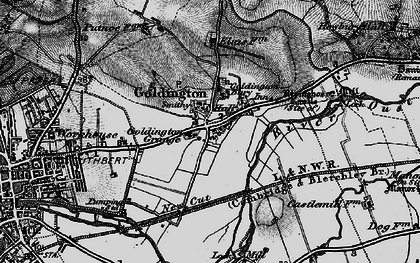 Old map of Goldington in 1896