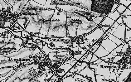 Old map of Gonalston in 1899