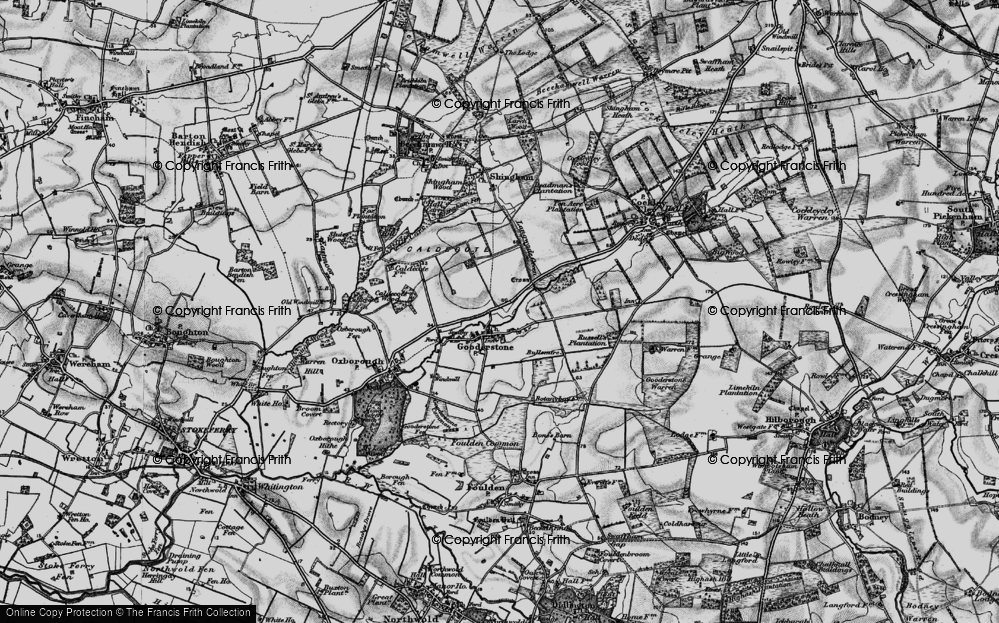 Old Map of Gooderstone, 1898 in 1898