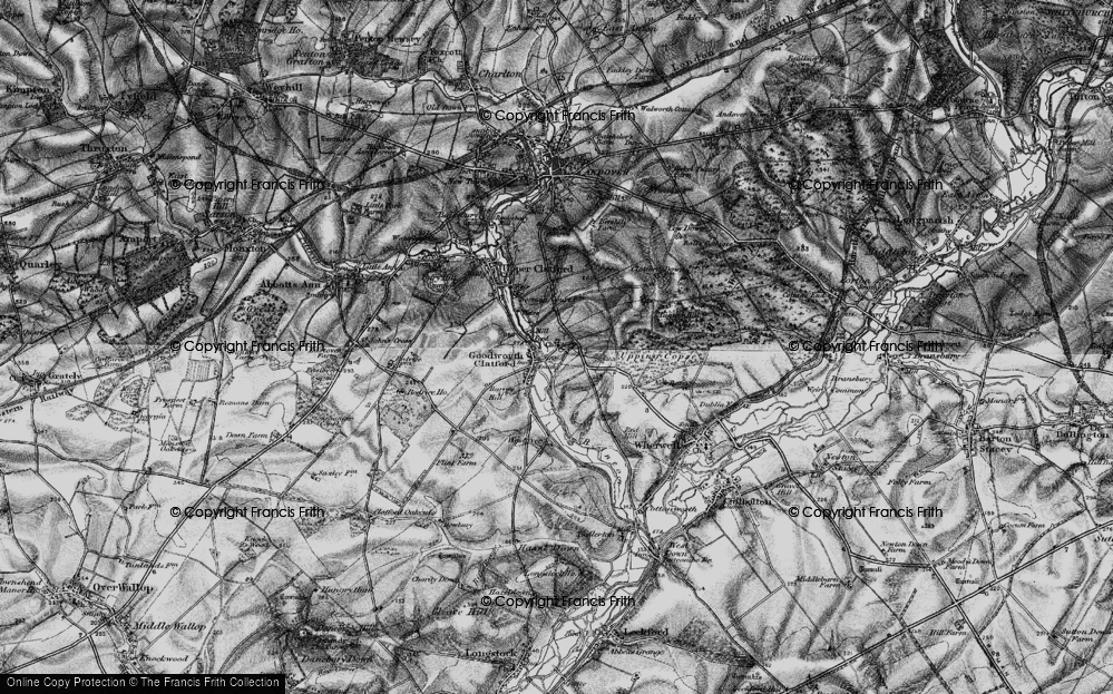 Old Map of Historic Map covering Augurs Hill Copse in 1895