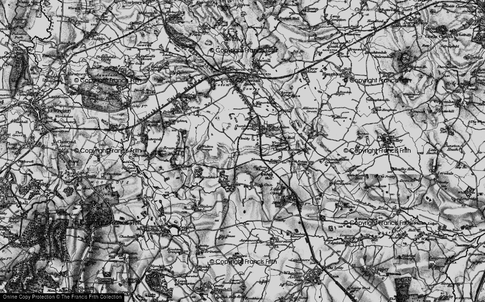 Old Map of Historic Map covering Lower Cowley in 1897