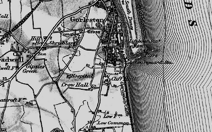 Old map of Gorleston-on-Sea in 1898