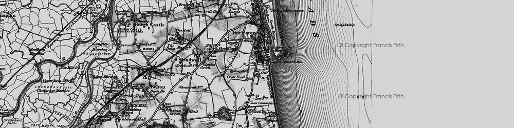 Old map of Gorleston-on-Sea in 1898