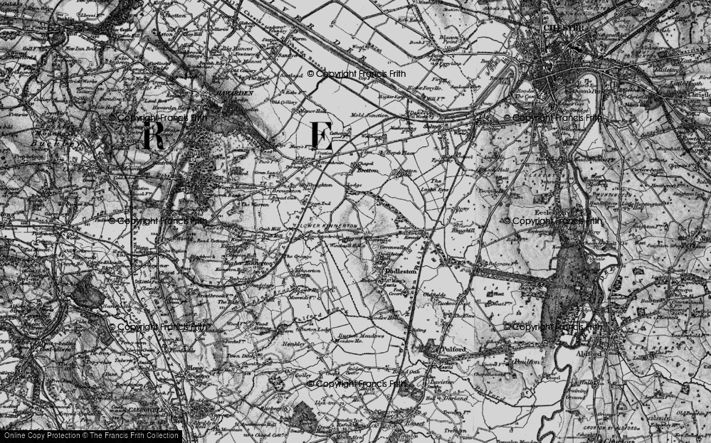 Old Map of Historic Map covering Bretton Wood in 1897