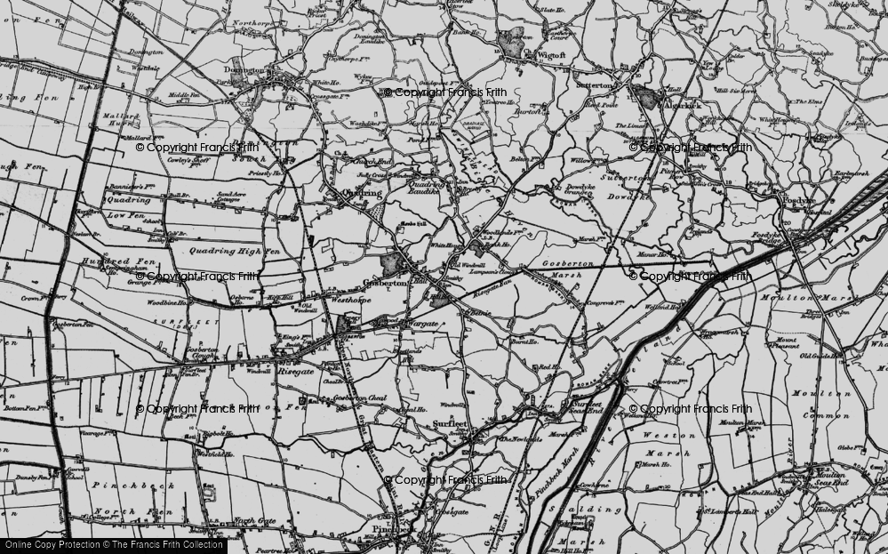 Old Map of Gosberton, 1898 in 1898