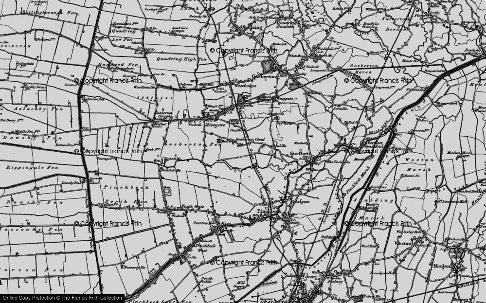 Old Map of Gosberton Cheal, 1898 in 1898