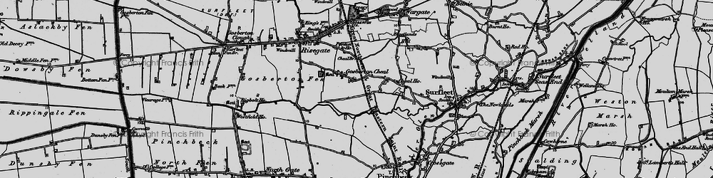 Old map of Gosberton Cheal in 1898