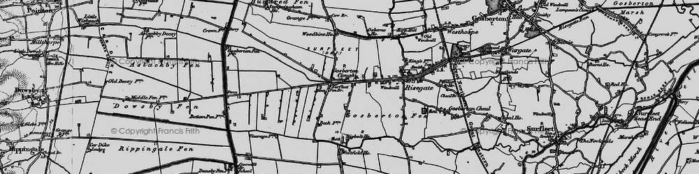 Old map of Woodbine Ho in 1898