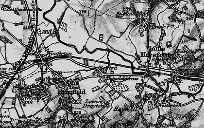 Old map of Brimfieldcross in 1899