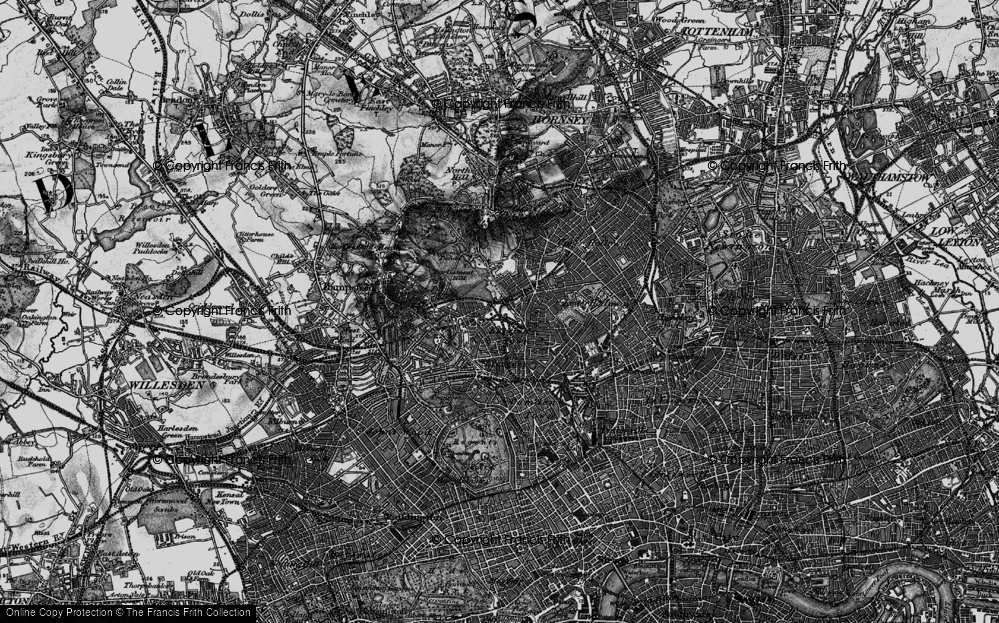 Old Map of Gospel Oak, 1896 in 1896