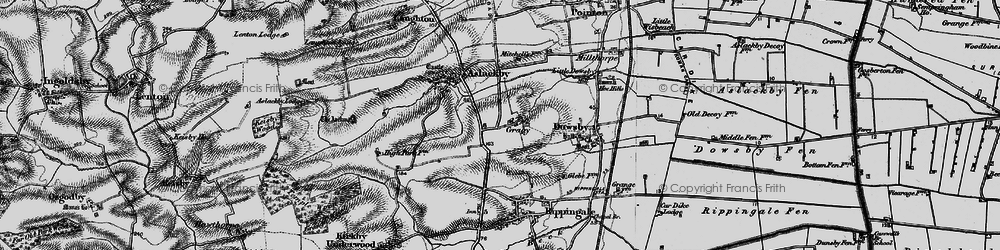 Old map of Graby in 1895