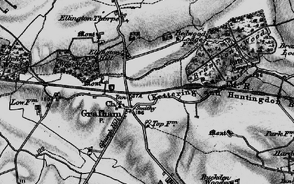 Old map of Grafham in 1898