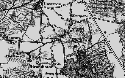 Old map of Haveringland Hall in 1898