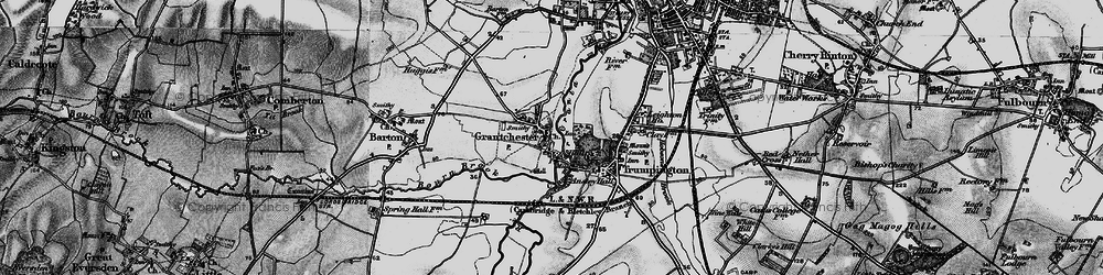 Old map of Grantchester in 1898