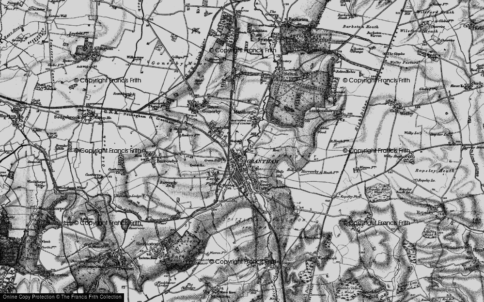 Old Map of Grantham, 1895 in 1895