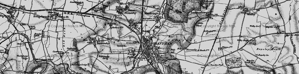 Old map of Grantham in 1895