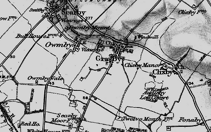 Old map of Grasby in 1898