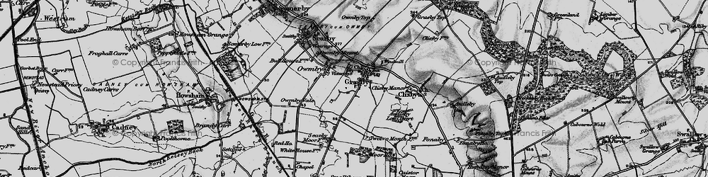 Old map of Grasby in 1898