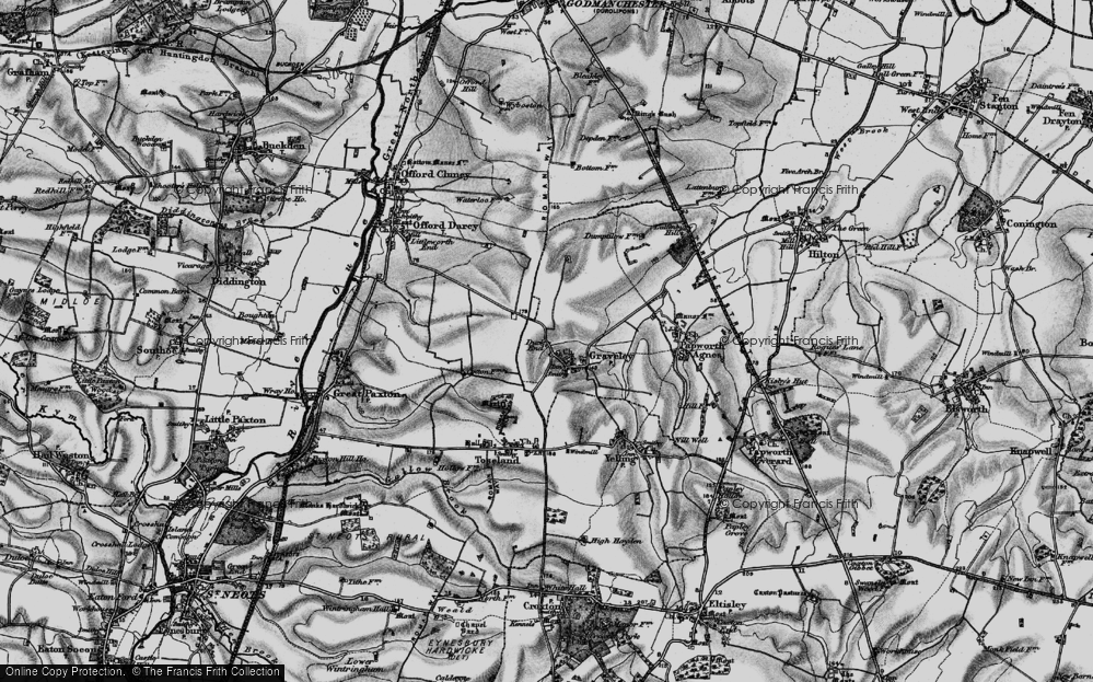 Old Map of Graveley, 1898 in 1898
