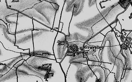 Old map of Graveley in 1898