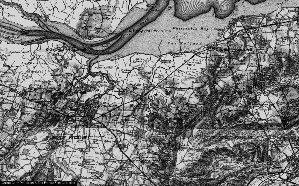 Old Map of Graveney, 1895 in 1895