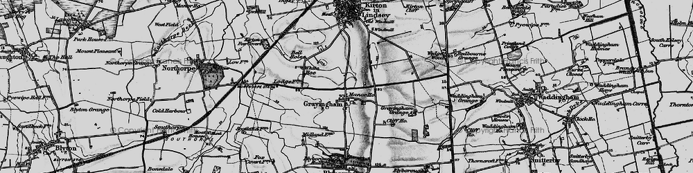 Old map of Grayingham in 1898
