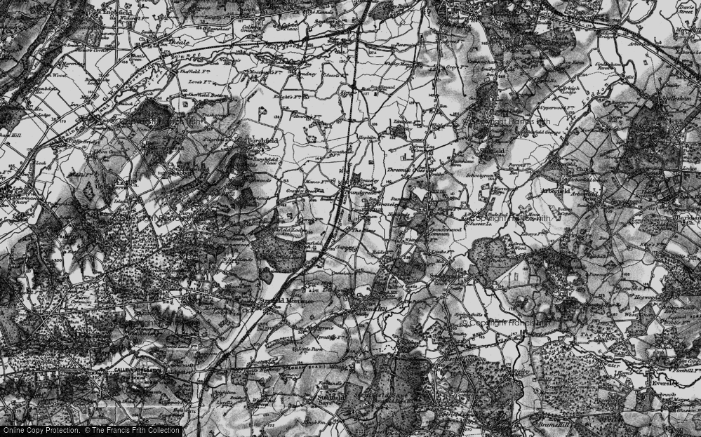 Old Map of Grazeley, 1895 in 1895