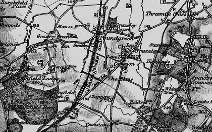 Old map of Grazeley in 1895