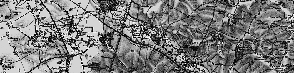 Old map of Great Abington in 1895
