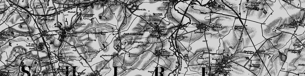 Old map of Great Addington in 1898