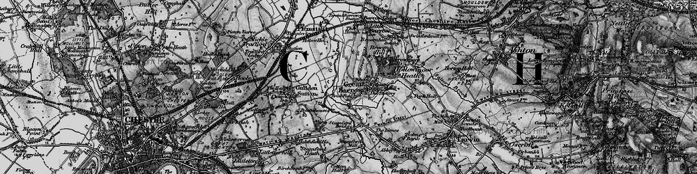 Old map of Great Barrow in 1896
