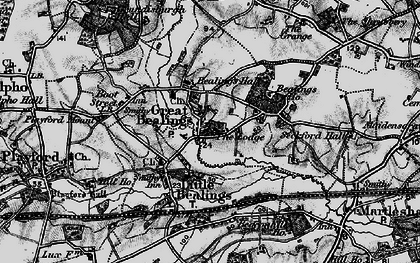 Old map of Great Bealings in 1896