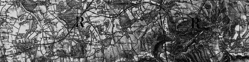 Old map of Great Bookham in 1896