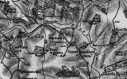 Old map of Great Bradley in 1895