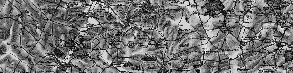 Old map of Great Bradley in 1895