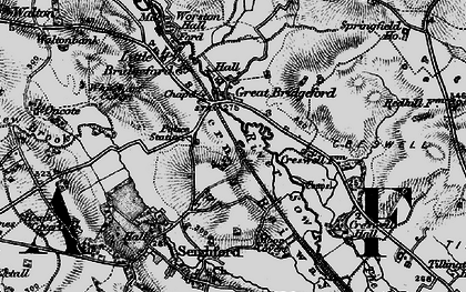 Old map of Great Bridgeford in 1897
