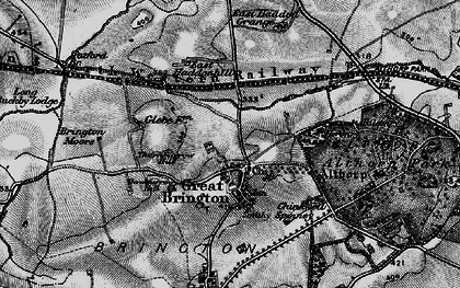 Old map of Great Brington in 1898