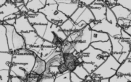 Old map of Great Bromley in 1896