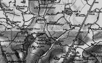 Old map of Great Canfield in 1896