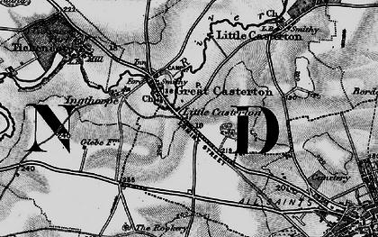 Old map of Great Casterton in 1895