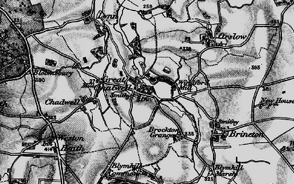 Old map of Great Chatwell in 1897