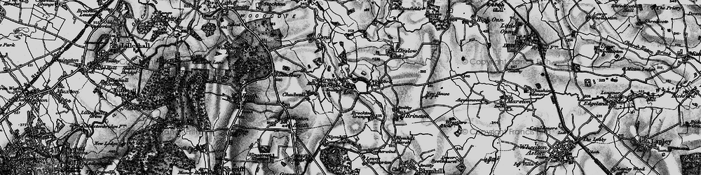 Old map of Great Chatwell in 1897