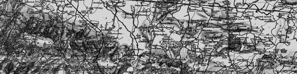 Old map of Great Cheveney in 1895