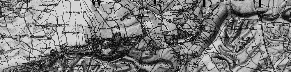 Old map of Great Cheverell in 1898