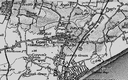 Old map of Great Clacton in 1896